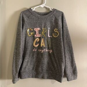 Gray and Pink Crewneck Sweatshirt with Vibrant Graphic